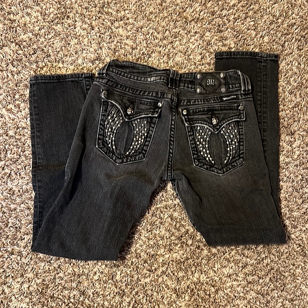 Womens Miss Me JP50825K-4 "Angel Wings" Black Skinny Jeans! Size 31